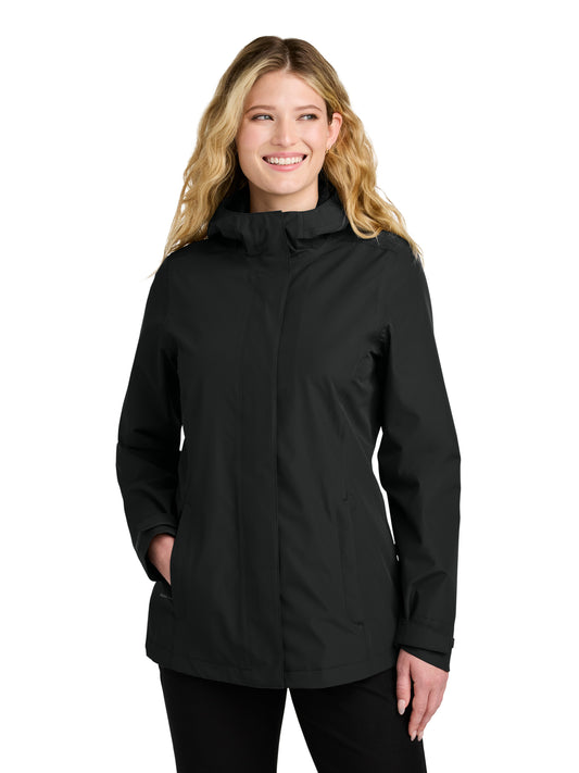 Women's 2-Pocket Rain Jacket - L714 - Deep Black