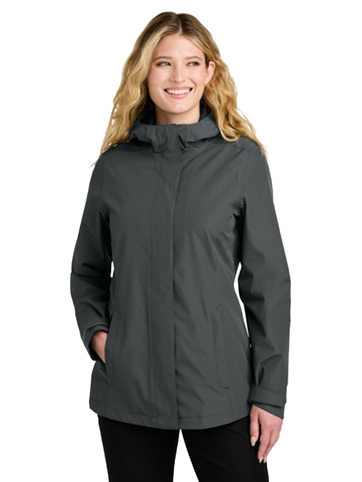 Women's 2-Pocket Rain Jacket - L714 - Grey Steel