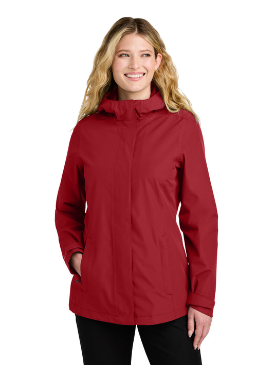 Women's 2-Pocket Rain Jacket - L714 - Rich Red