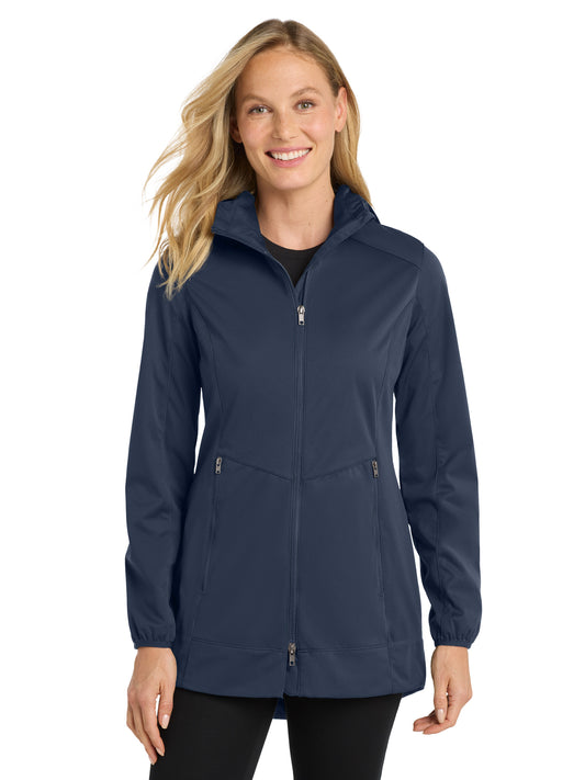 Women's 2-Pocket Hooded Soft Shell Jacket - L719 - Dress Blue Navy