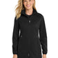Women's 2-Pocket Hooded Soft Shell Jacket - L719 - Deep Black