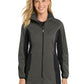 Women's 2-Pocket Hooded Soft Shell Jacket - L719 - Grey Steel/ Deep Black
