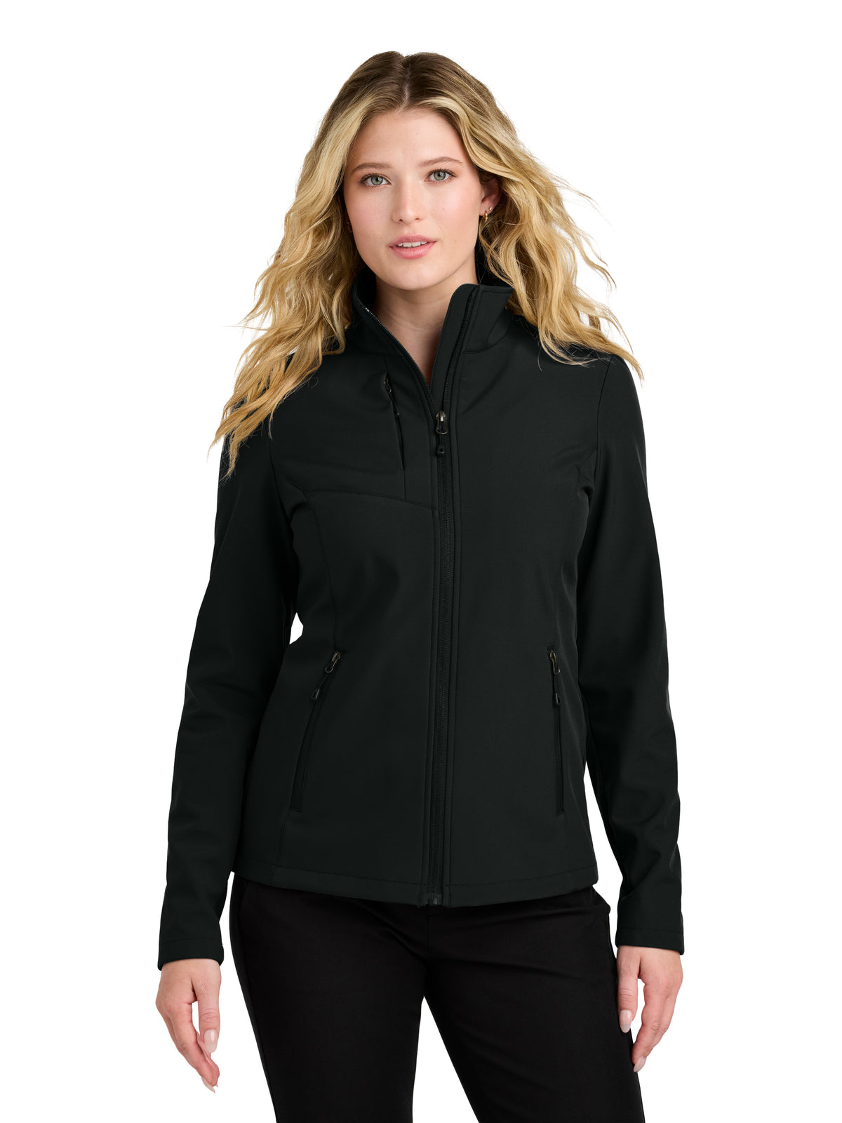 Women's Three-Pocket C-FREE Core Soft Shell Jacket - L720 - Deep Black