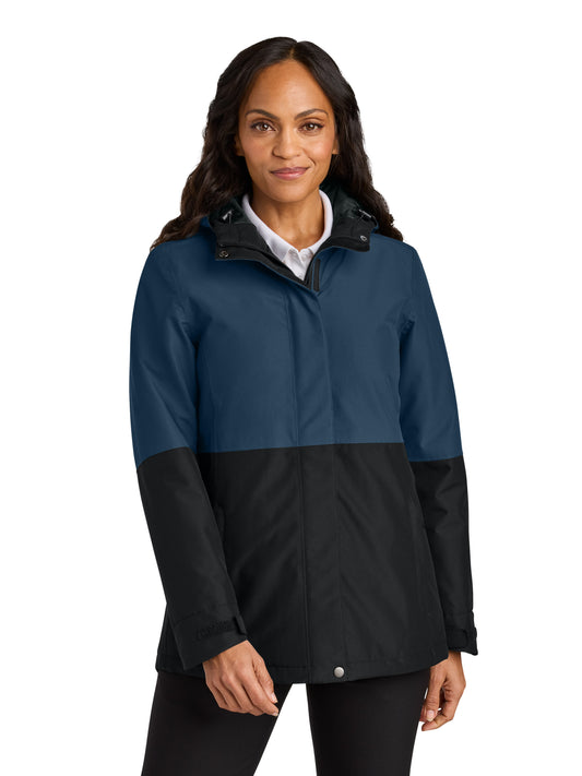 Women's Insulated Waterproof Heavy Ripstop Jacket - L721 - Dress Blue Navy/Deep Black