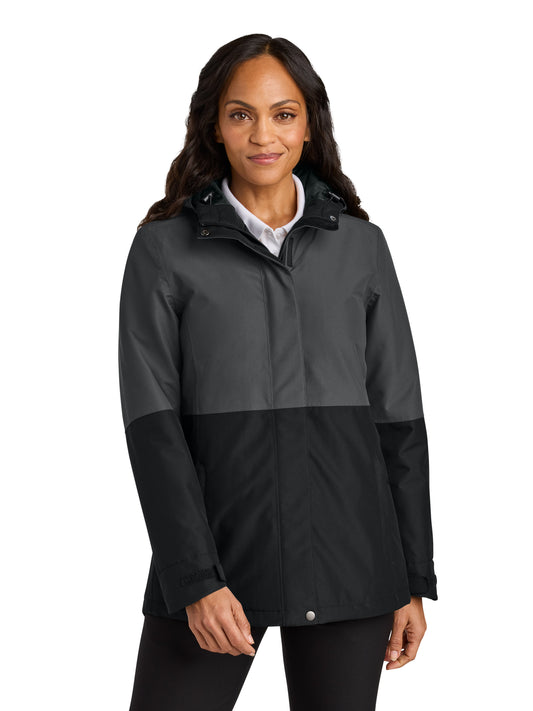Women's Insulated Waterproof Heavy Ripstop Jacket - L721 - Grey Steel/Deep Black