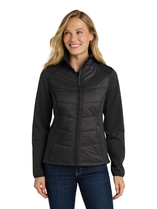 Women's Hybrid Soft Shell Jacket - L787 - Deep Black