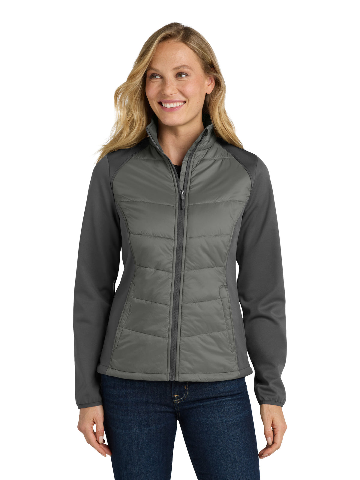 Women's Hybrid Soft Shell Jacket - L787 - Smoke Grey/Grey Steel