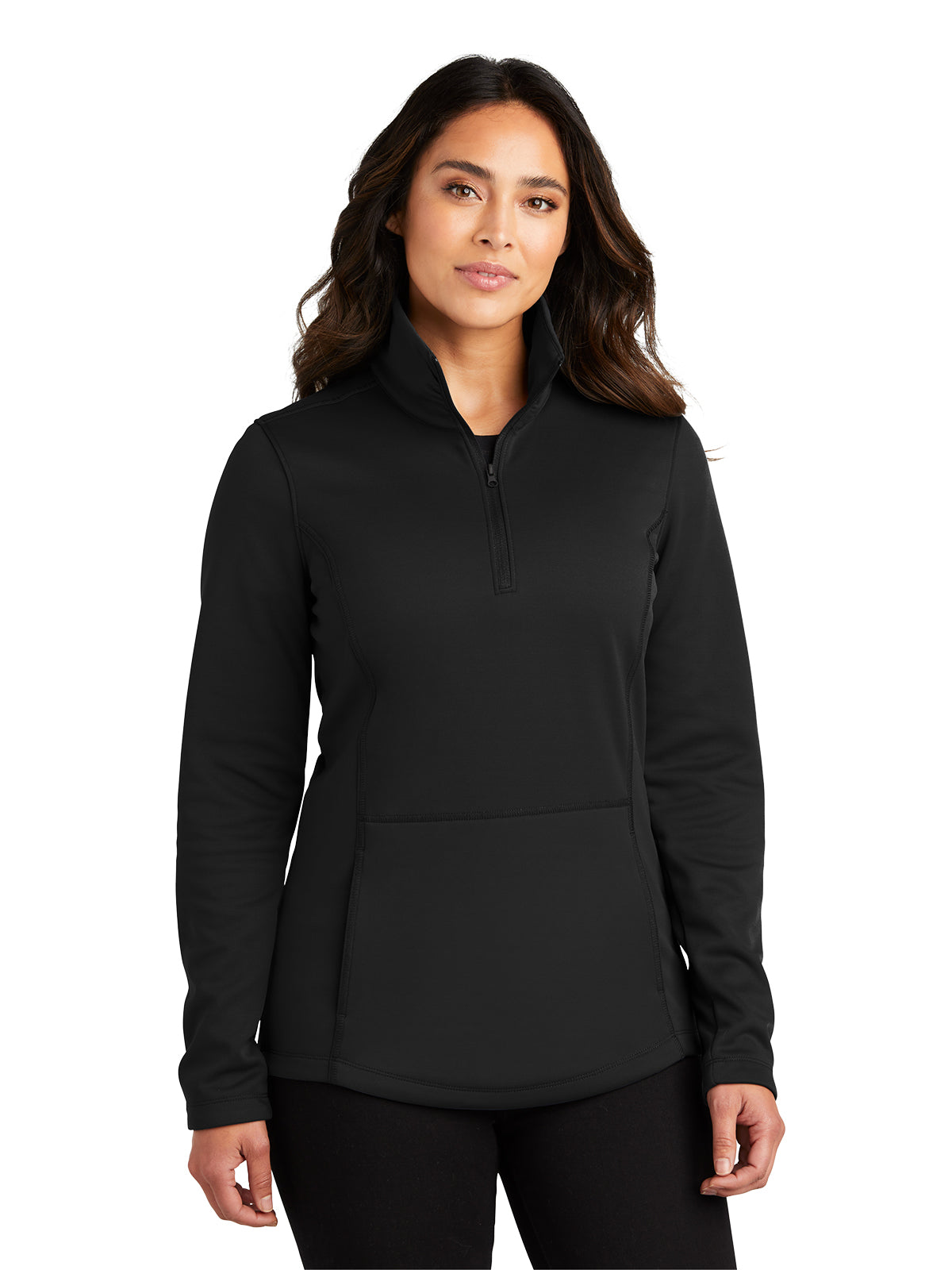 Women's Smooth Fleece 1/4-Zip Jacket - L804 - Deep Black
