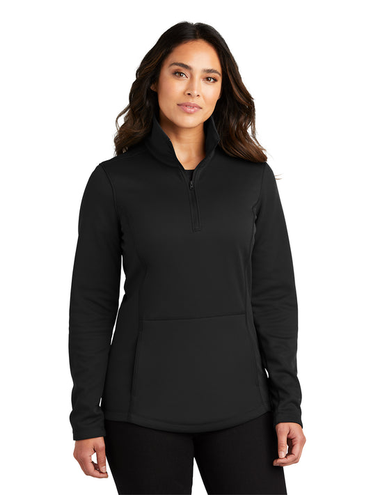 Women's Smooth Fleece 1/4-Zip Jacket - L804 - Deep Black