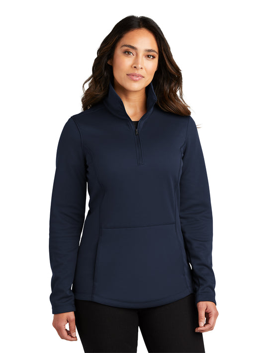 Women's Smooth Fleece 1/4-Zip Jacket - L804 - River Blue Navy