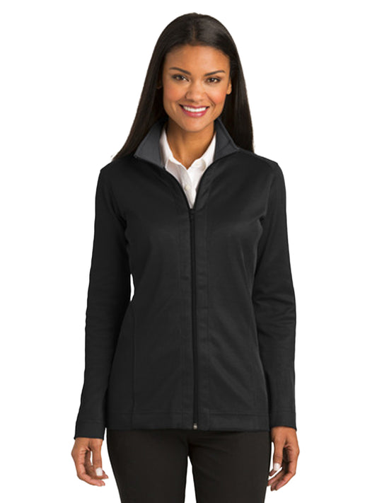 Women's Pocketless Full-Zip Jacket - L805 - Black/ Iron Grey