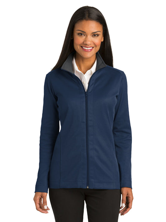 Women's Pocketless Full-Zip Jacket - L805 - Regatta Blue/ Iron Grey