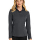 Women's Pinpoint Mesh Half-Zip Pullover - L806 - Battleship Grey