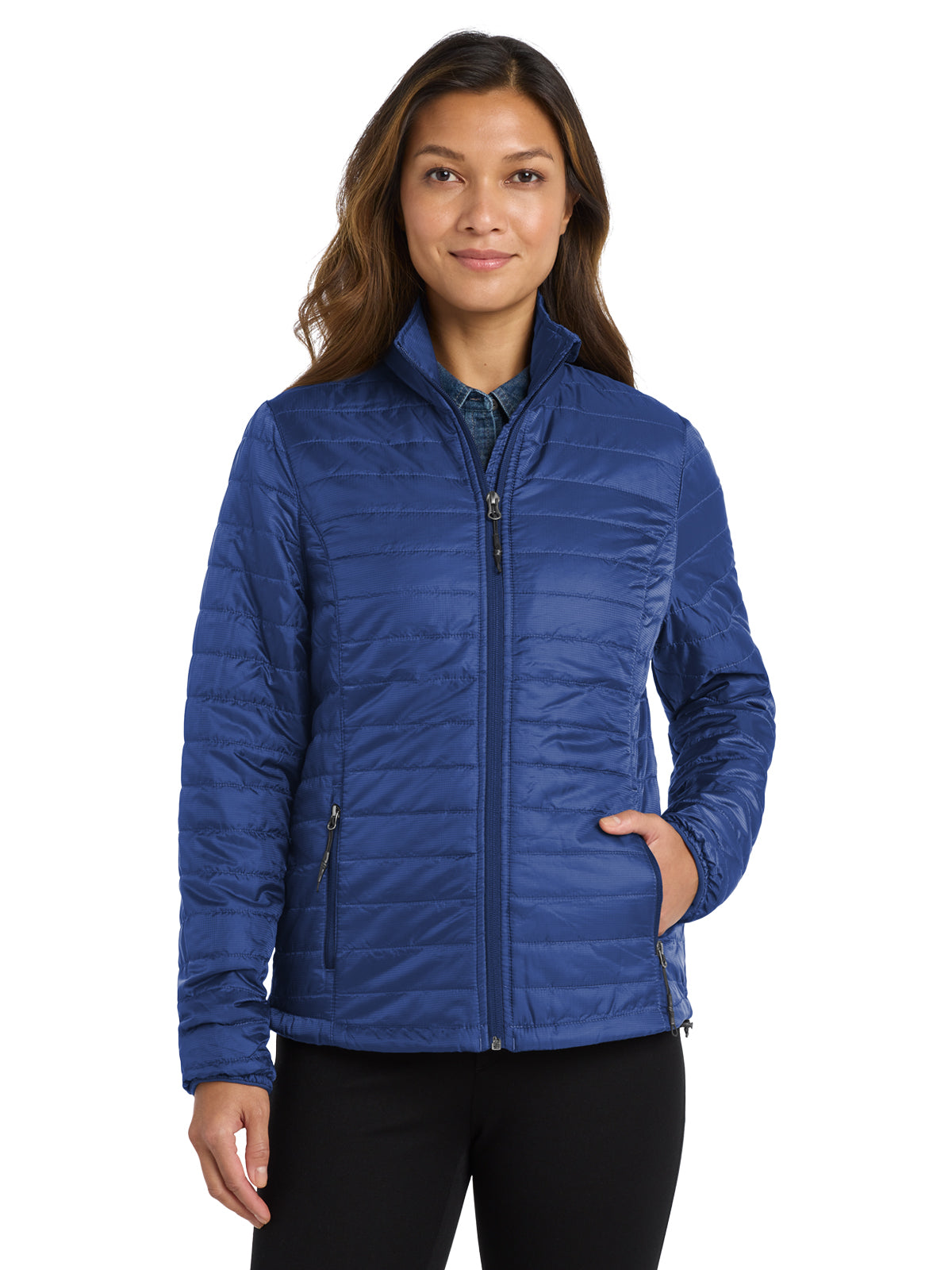 Women's Packable Puffy Jacket - L850 - Cobalt Blue