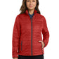 Women's Packable Puffy Jacket - L850 - Fire Red/Graphite