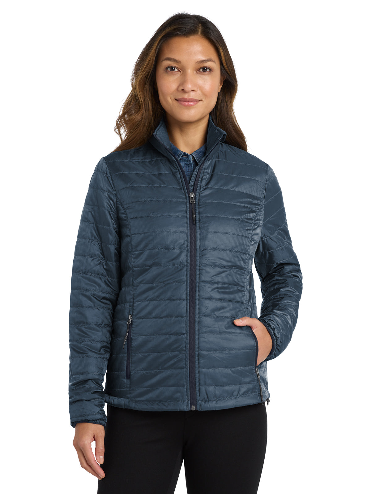 Women's Packable Puffy Jacket - L850 - Regatta Blue/River Blue Navy