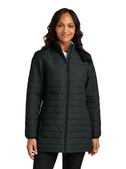 Women's C-FREE Water Resistant Brick Puffy Jacket - L854 - Deep Black