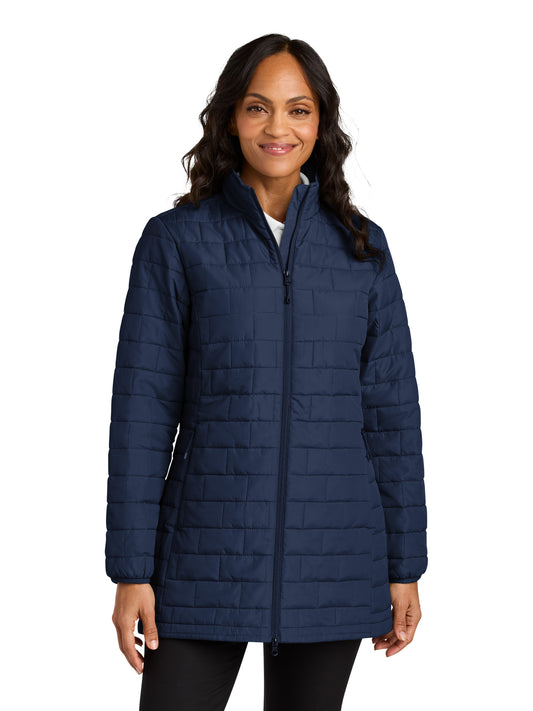 Women's C-FREE Water Resistant Brick Puffy Jacket - L854 - True Navy