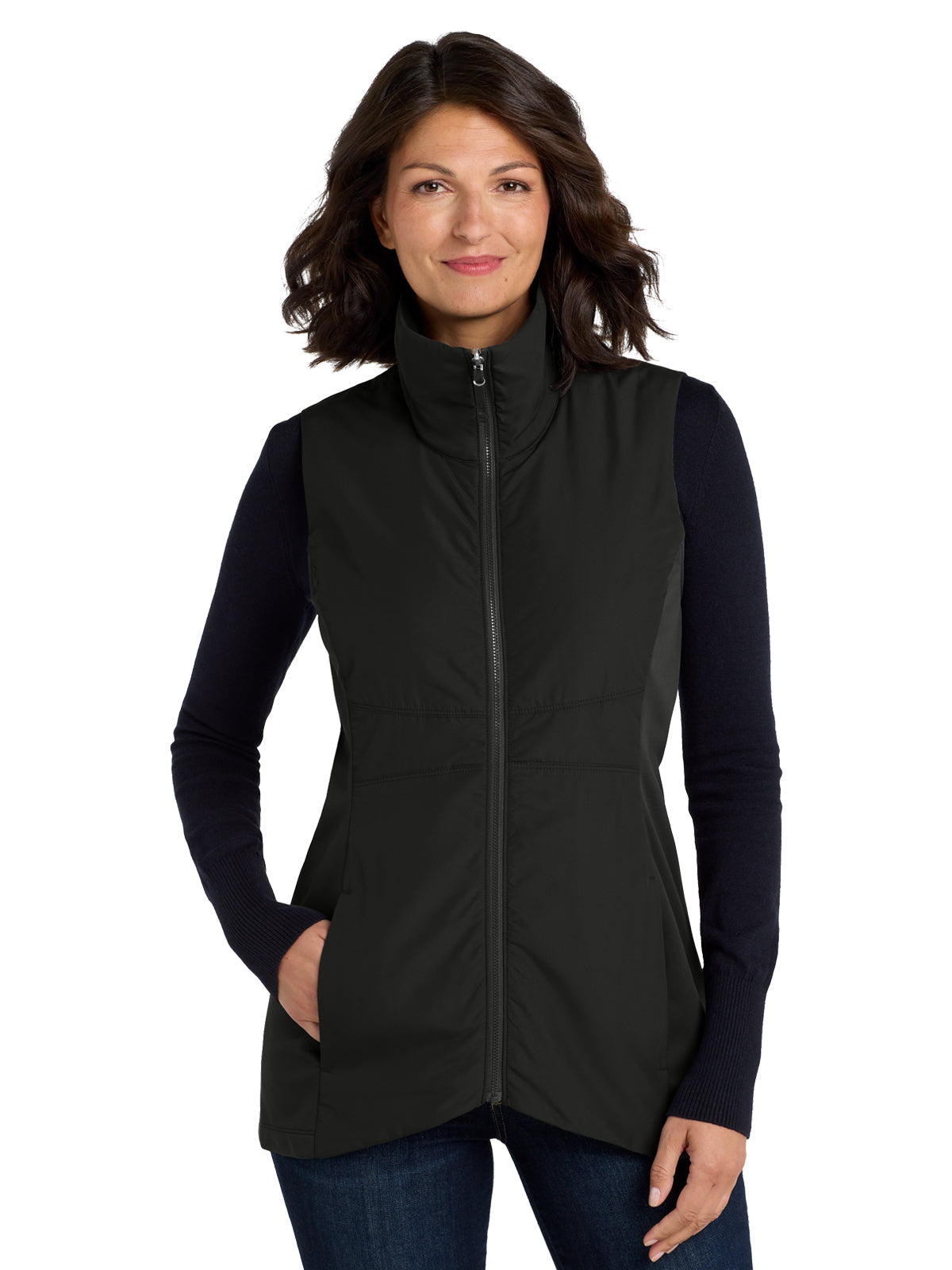 Women's Soft Shell Microfleece Lined Vest - L903 - Deep Black