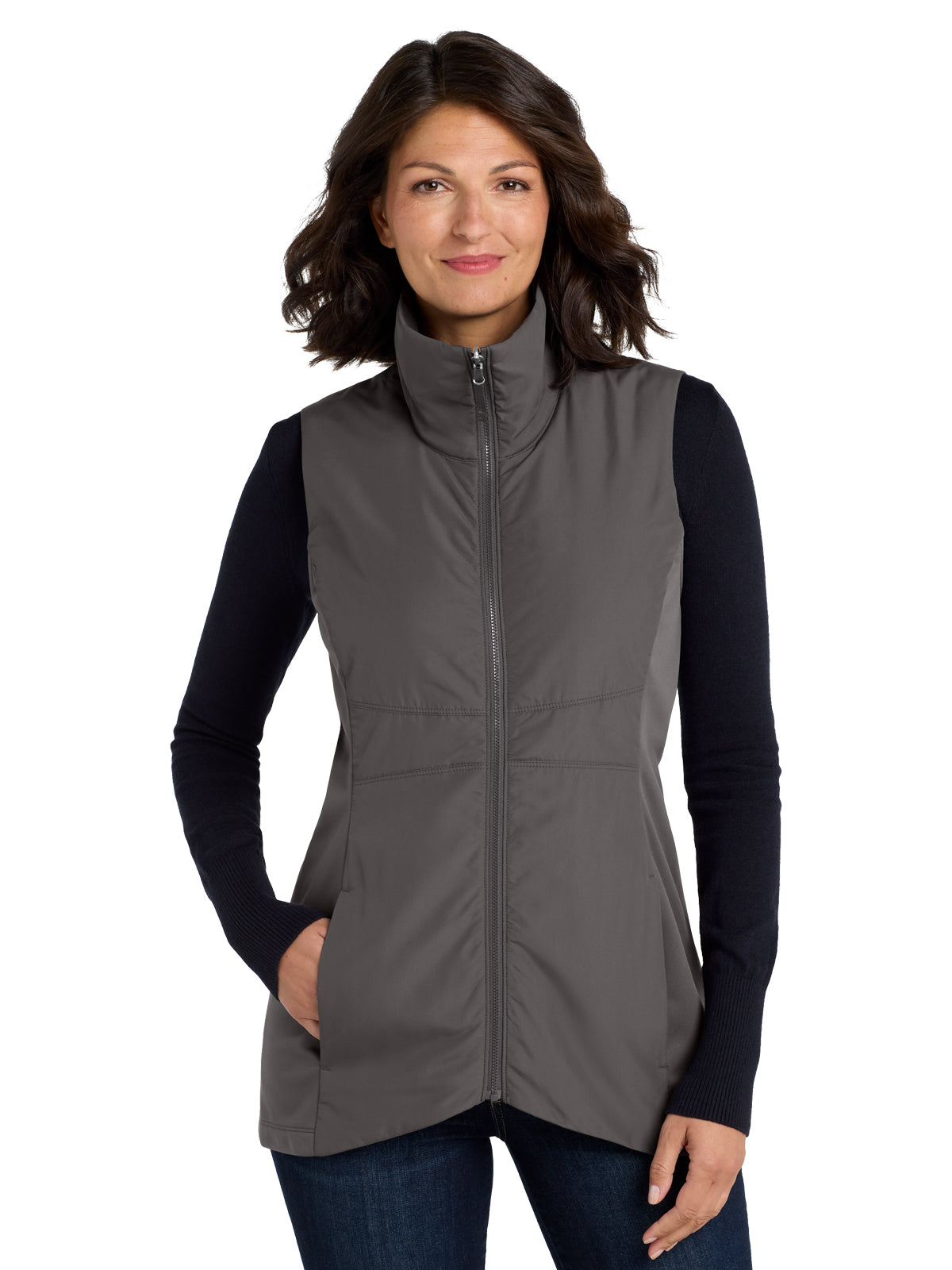 Women's Soft Shell Microfleece Lined Vest - L903 - Graphite