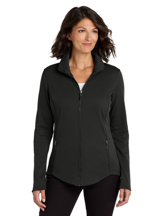 Women's 2-Pocket Smooth Fleece Jacket - L904 - Deep Black