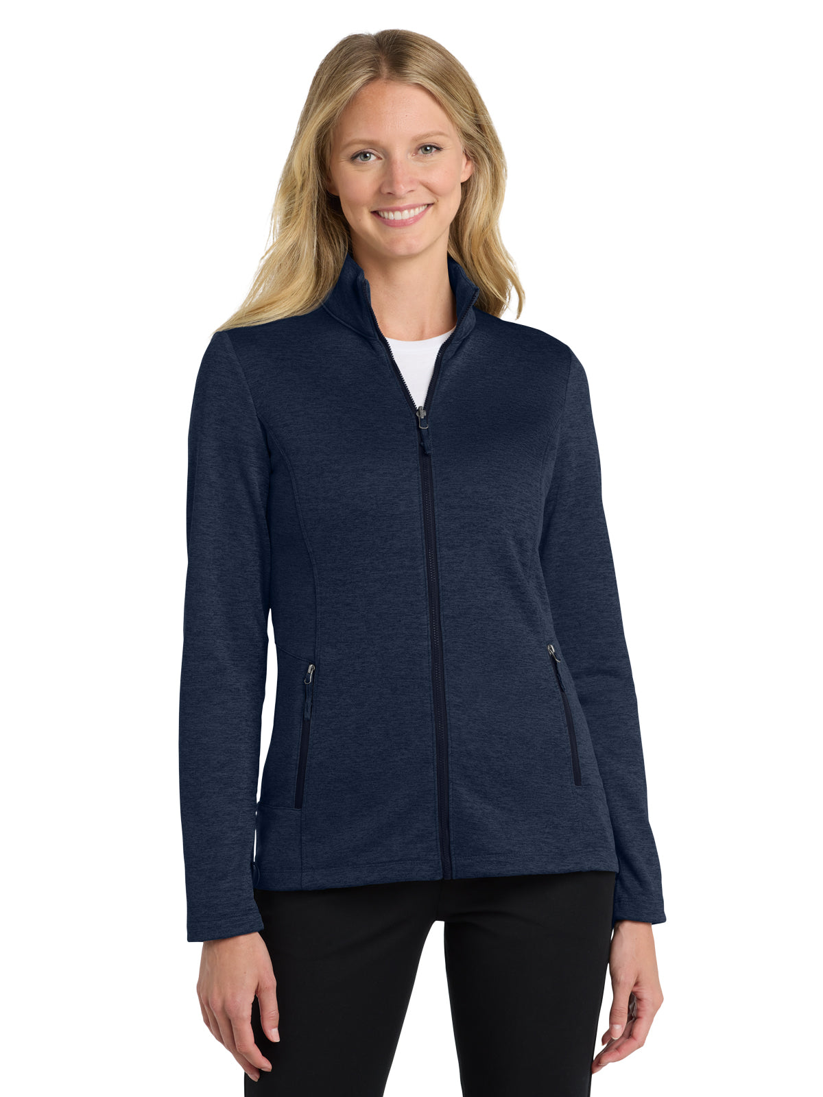 Women's 2-Pocket Fleece Jacket - L905 - River Blue Navy Heather