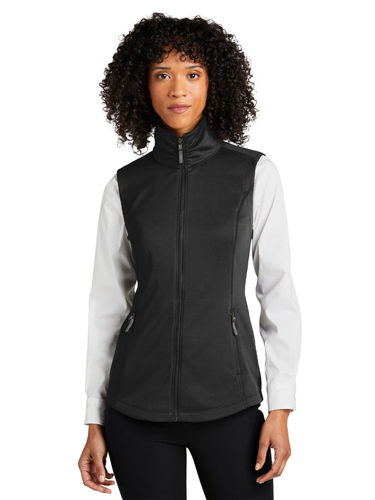 Women's Smooth Fleece Vest - L906 - Deep Black