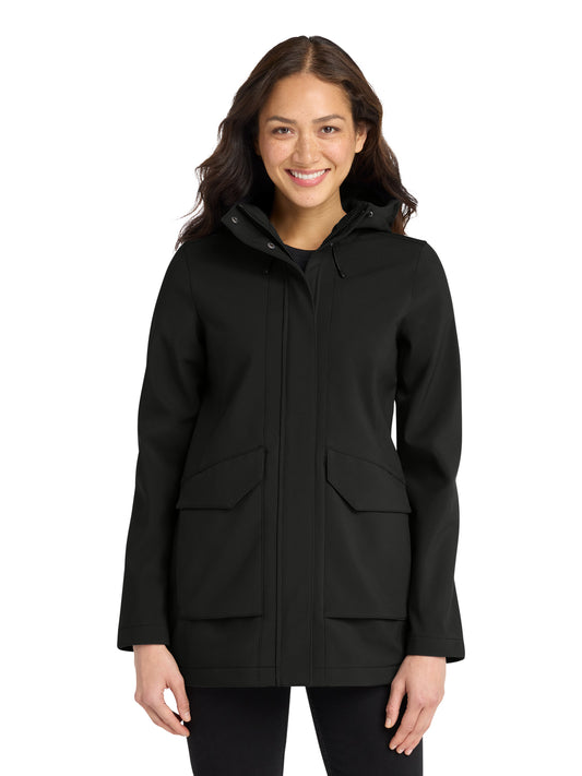 Women's Collective Waterproof Outer Soft Shell Parka Jacket - L919 - Deep Black