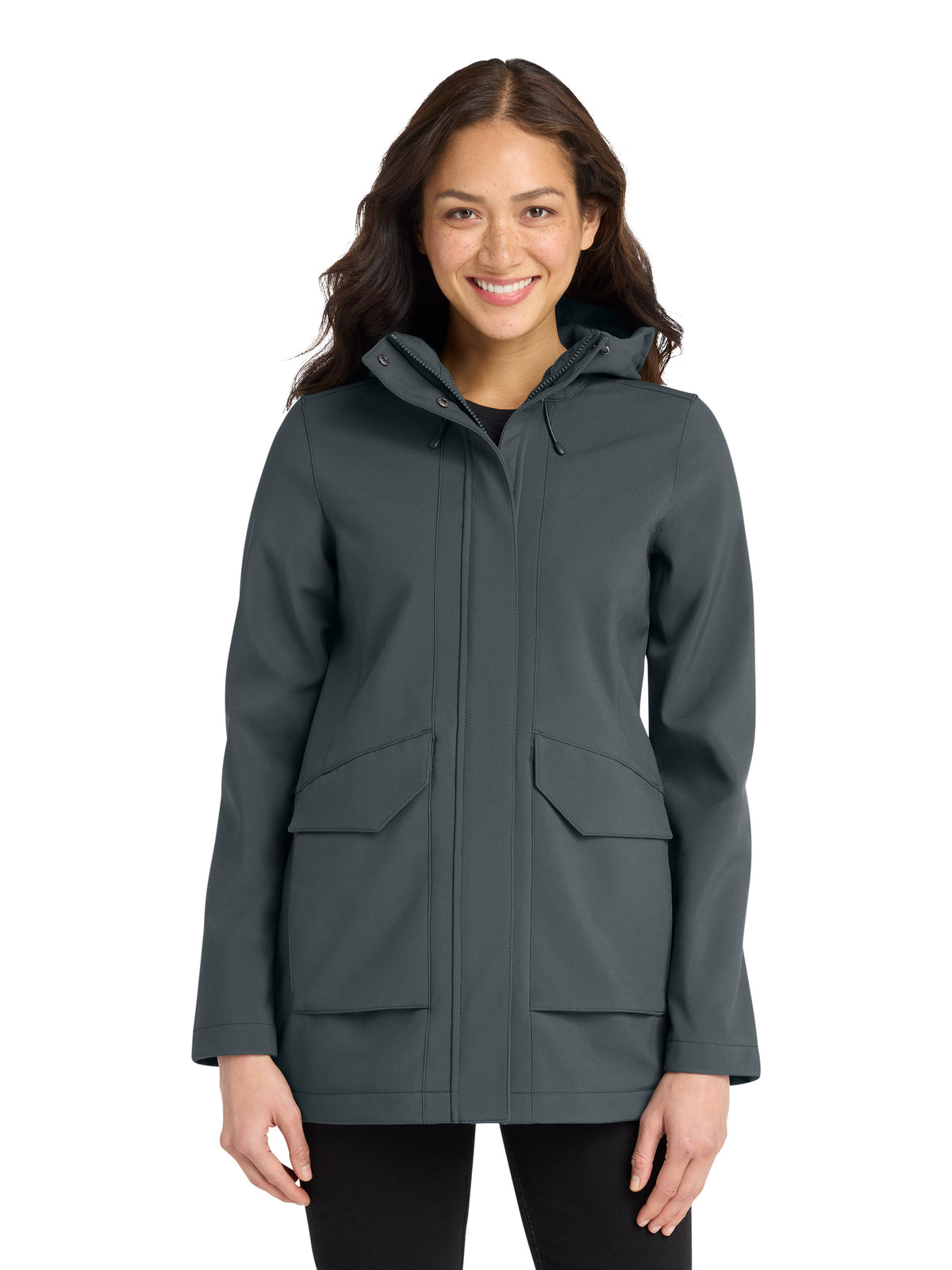 Women's Collective Waterproof Outer Soft Shell Parka Jacket - L919 - Graphite