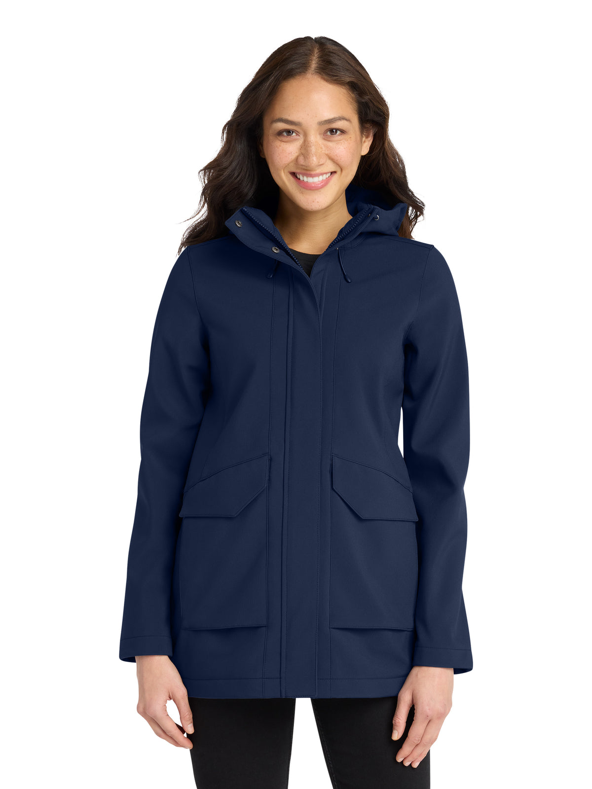 Women's Collective Waterproof Outer Soft Shell Parka Jacket - L919 - River Blue Navy