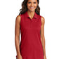 Women's Dry Zone UV Micro-Mesh Sleeveless Polo - LK110SV - Rich Red