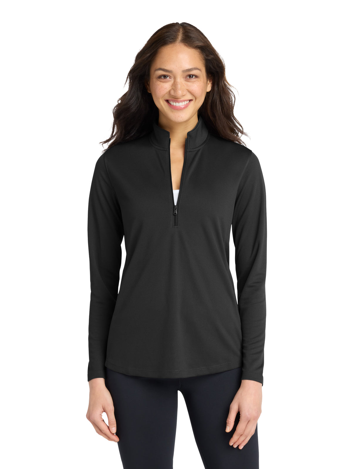 Women's Pocketless UV Micro-Mesh 1/4-Zip Sweatshirt - LK112 - Deep Black