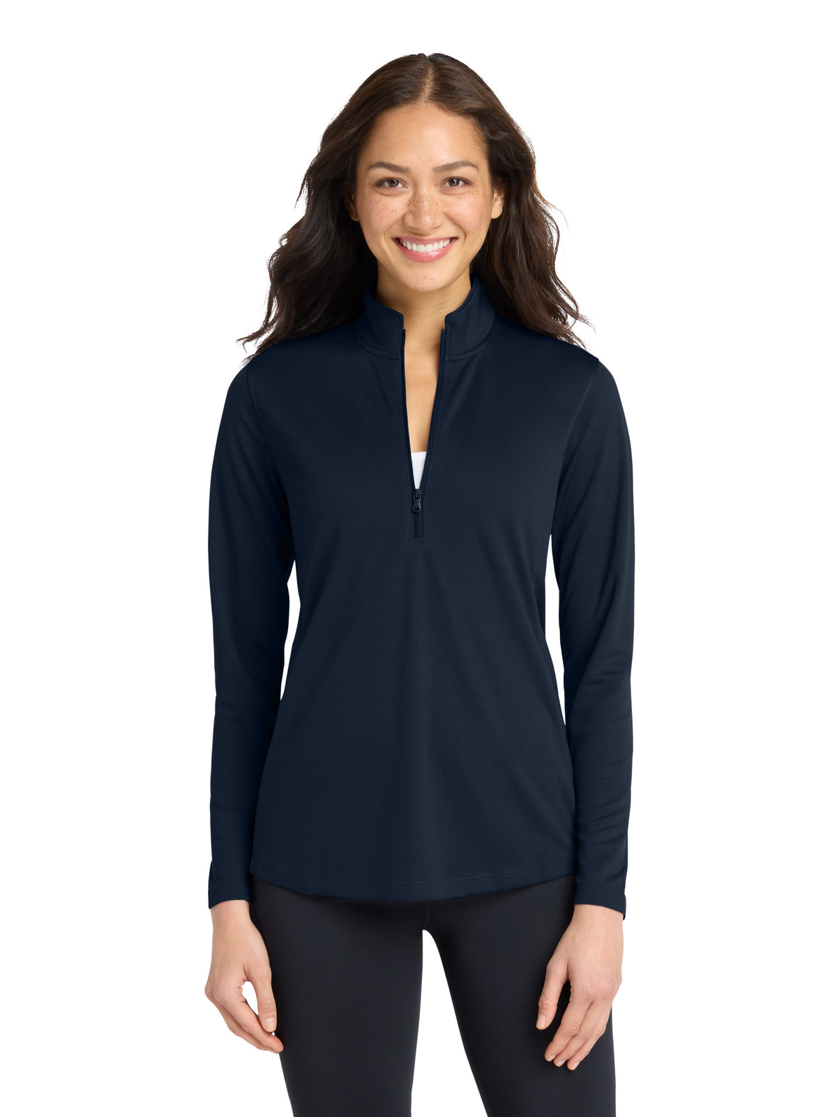 Women's Pocketless UV Micro-Mesh 1/4-Zip Sweatshirt - LK112 - River Blue Navy