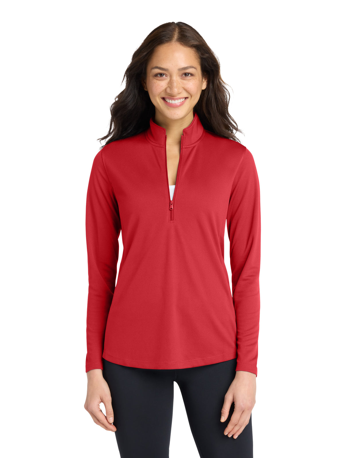 Women's Pocketless UV Micro-Mesh 1/4-Zip Sweatshirt - LK112 - Rich Red