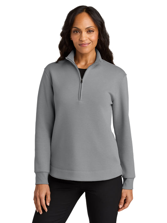Women's Pocketless Double Pique 1/4-Zip Pullover - LK210 - Gusty Grey
