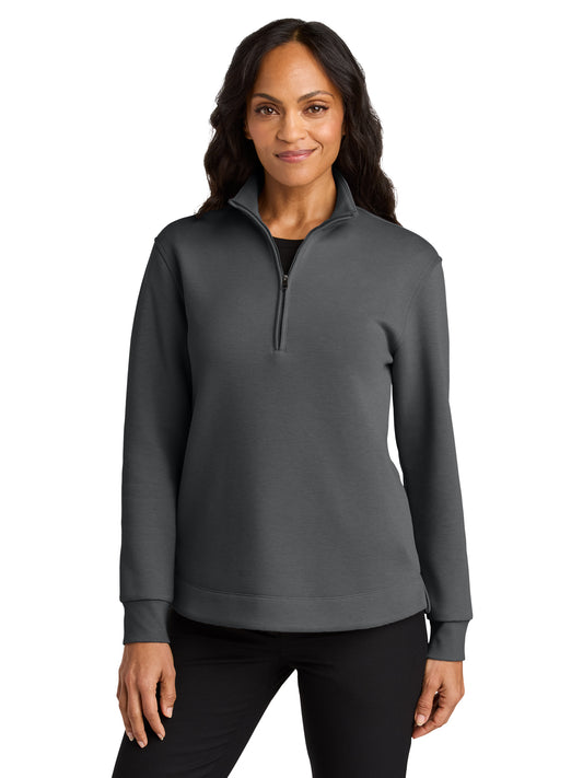 Women's Pocketless Double Pique 1/4-Zip Pullover - LK210 - Storm Grey