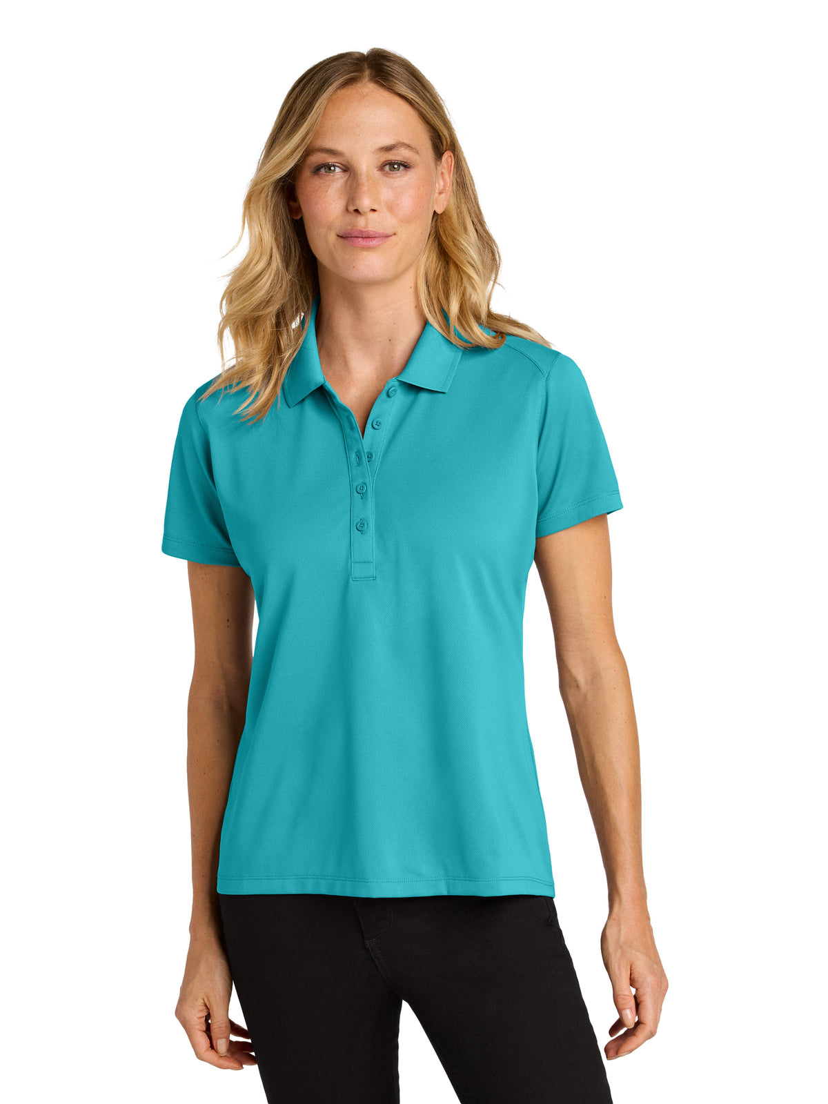 Women's Pocketless Moisture Wicking Polo - LK240 - Aquamarine