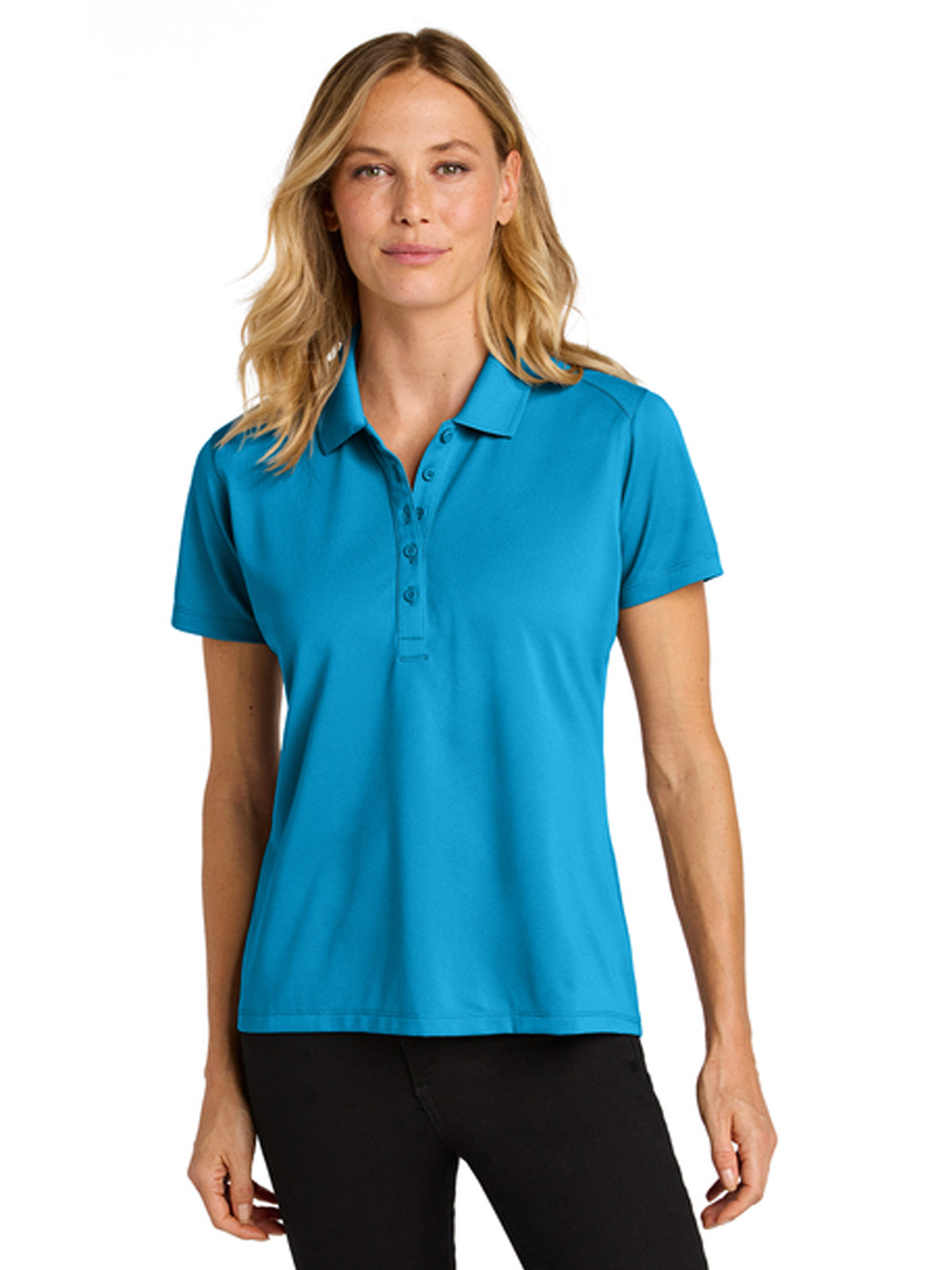 Women's Pocketless Moisture Wicking Polo - LK240 - Parcel Blue