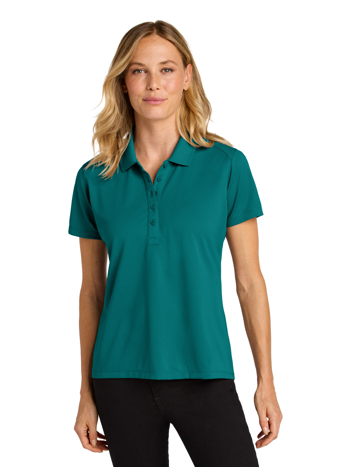 Women's Pocketless Moisture Wicking Polo - LK240 - Teal Green