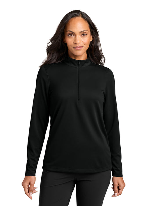 Women's Wearever Performance Pique 1/4-Zip Sweatshirt - LK241 - Deep Black