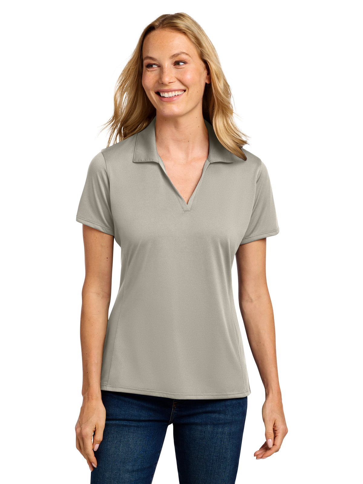 Women's Performance Staff Polo - LK398 - Silver