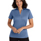Women's Heathered Silk Touch Performance Polo - LK542 - Moonlight Blue Heather