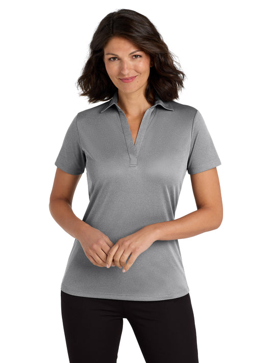 Women's Heathered Silk Touch Performance Polo - LK542 - Shadow Grey Heather
