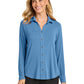 Women's Pocketless Luxe Knit Button Tunic - LK5602 - Carolina Blue