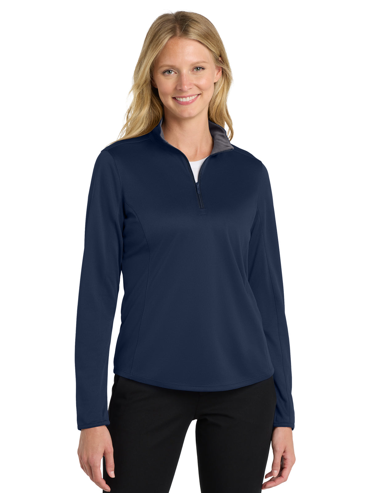 Women's 1/4-Zip Pullover - LK584 - Navy/Steel Grey