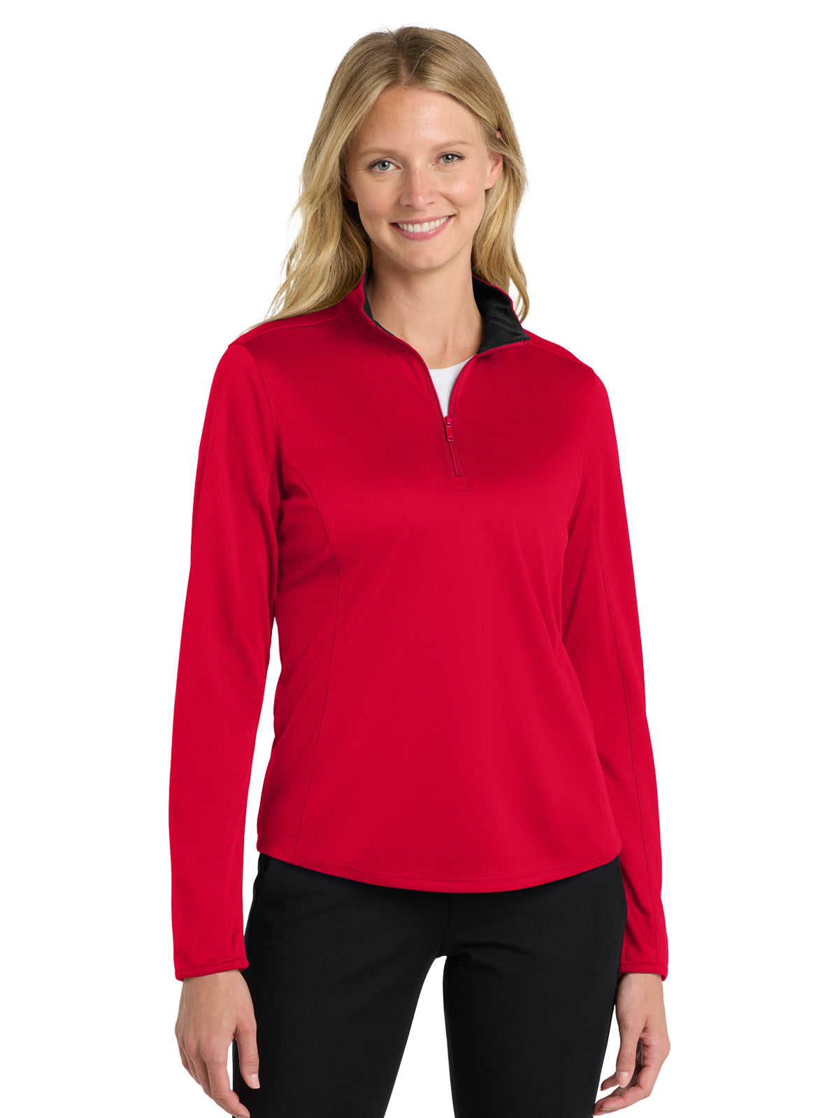 Women's 1/4-Zip Pullover - LK584 - Red/Black