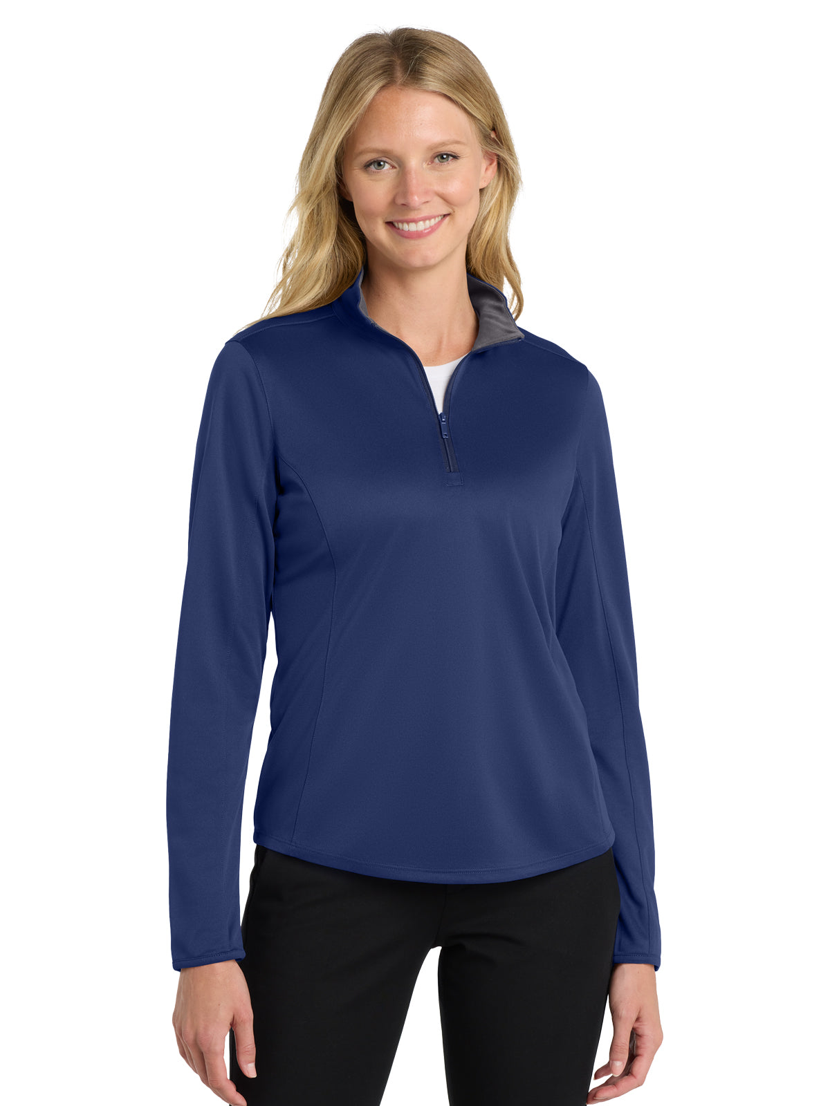 Women's 1/4-Zip Pullover - LK584 - Royal/Steel Grey