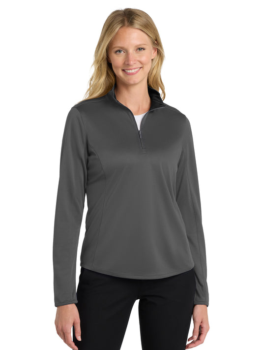 Women's 1/4-Zip Pullover - LK584 - Steel Grey/Black