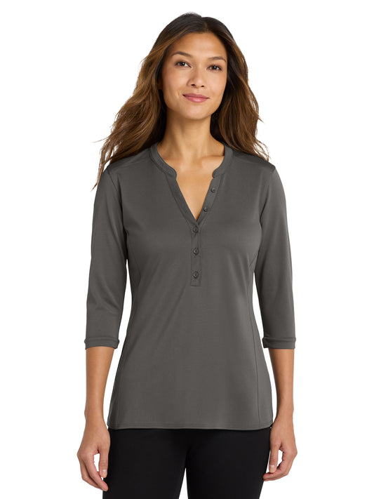 Women's UV Choice Henley Shirt - LK750 - Sterling Grey