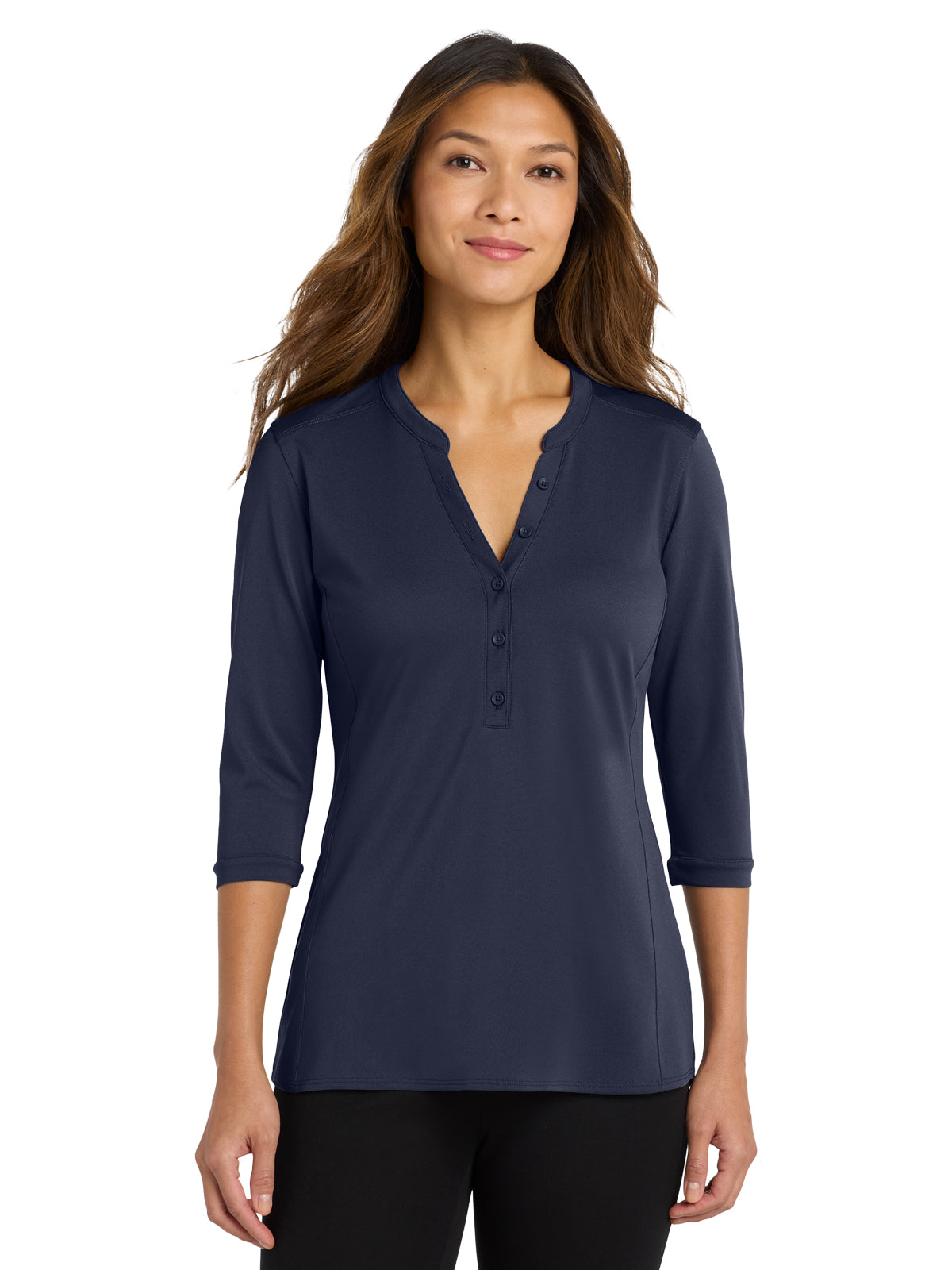 Women's UV Choice Henley Shirt - LK750 - True Navy